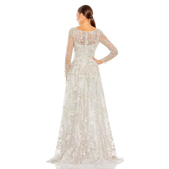 Mac Duggal 20402 Wrap-Around Decollete Neckline A-Line Dress Pastel Multi 16 NWT - Picture 2 of 11